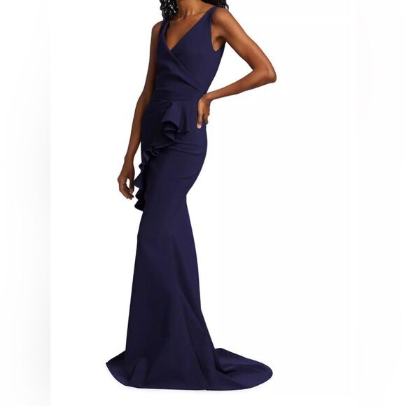 Chiara Boni La Petite Robe Keke Ruffled Jersey Gown size 6 - Picture 3 of 14